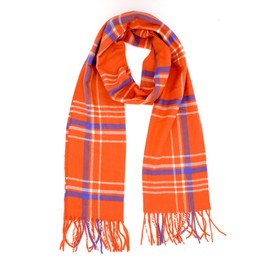 Achillea Soft & Warm Tartan Plaid Checked Cashmere Feel Winter Scarf Unisex (Orange Tartan)