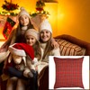 AOVNA 2 Pack Tartan Cushion Covers Christmas Cushion Covers Pillow