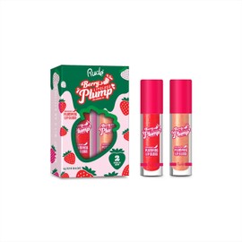 RUDE Cosmetics Berry Juicy Lip Plumper Set, Hydrating Lip Gloss Plump for Women, Moisturizing Plumping Lipgloss with Hyaluronic Acid, Shea Butter, Vitamin E & Chili Extract, Fairy & Strawberry Kiss