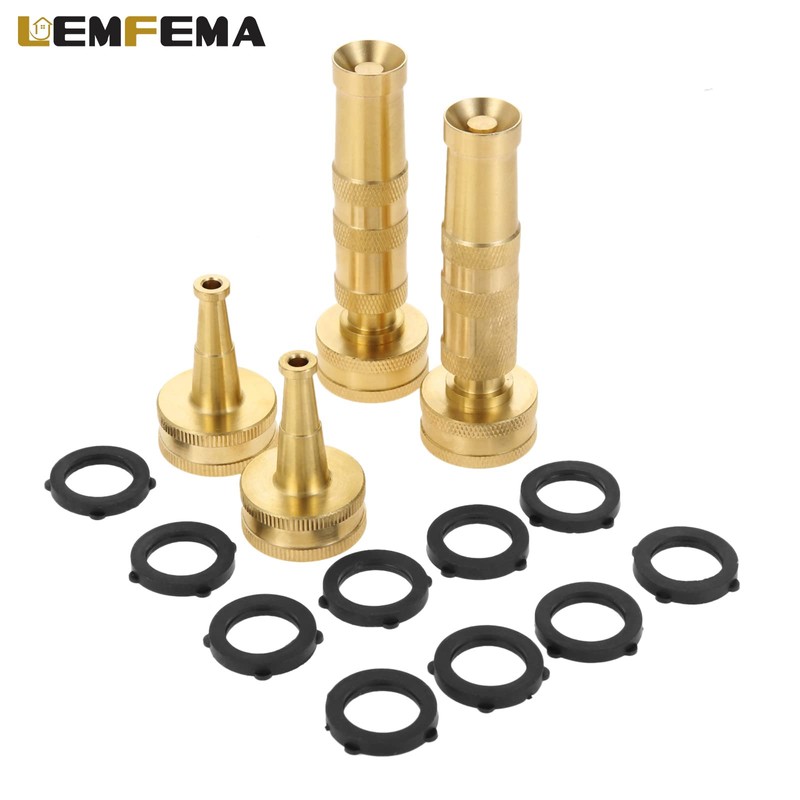 2 Pack Heavy-Duty Brass Adjustable Twist Hose Nozzle and 2