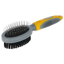 Kerbl Pet Double Brush with Protective Caps and Bristles Oval 20.5 cm