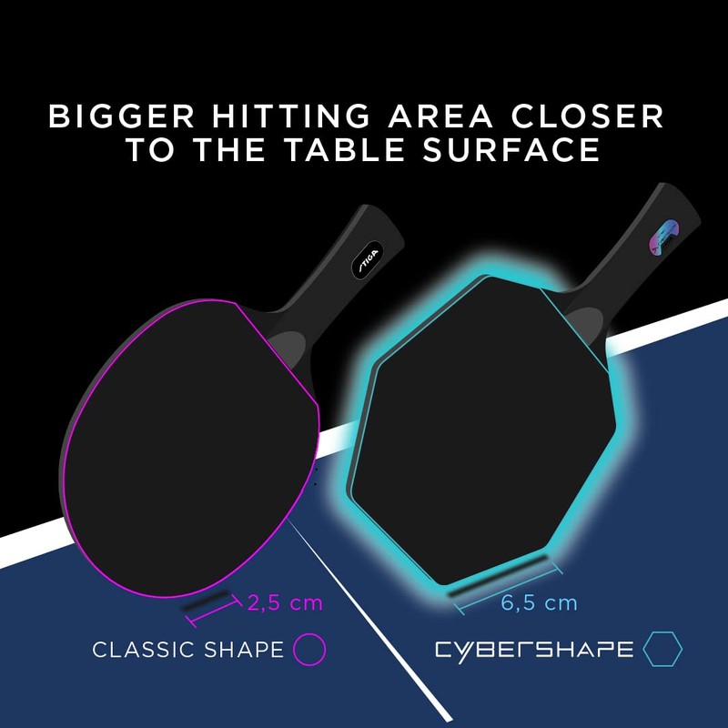 STIGA 1602020135 Table Tennis Racket, Cyber Shape Carbon, Hexagonal Racket,