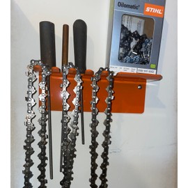 Generic Chainsaw Chain & Tool Rack Hanger Shelf Garage Wall Hook Steel Metal Orange USA Made for Stihl Husqvarna