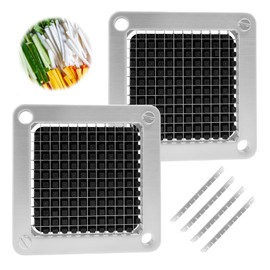 BSTSLL 2 PCS Replacement Chopper 1/4" Blade, Commercial Vegetable Chopper Dicer, French Fry Cutter Stainless Steel Blade for Fruit Cutting Machine Tomato Onion Pusher Block
