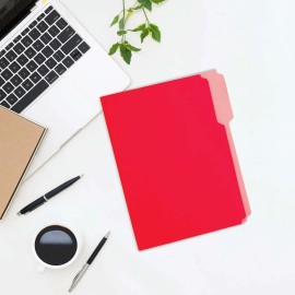 BAZIC 1/3 Cut Letter Size Color File Folder 1-Pack, Red/Yellow/Blu