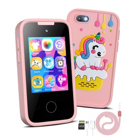 Kids Smart Phone Unicorns Gifts for Girls 6-8 Year Old Touchscreen Toy Cell Phone with Multi APPs 8G TF Card for Learning Play Christmas Birthday Gifts for Girls Age 3 4 5 6 7 8 9