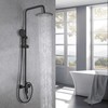 OUBONI Exposed Shower System 8 Inch Rainfall Shower Head Matte