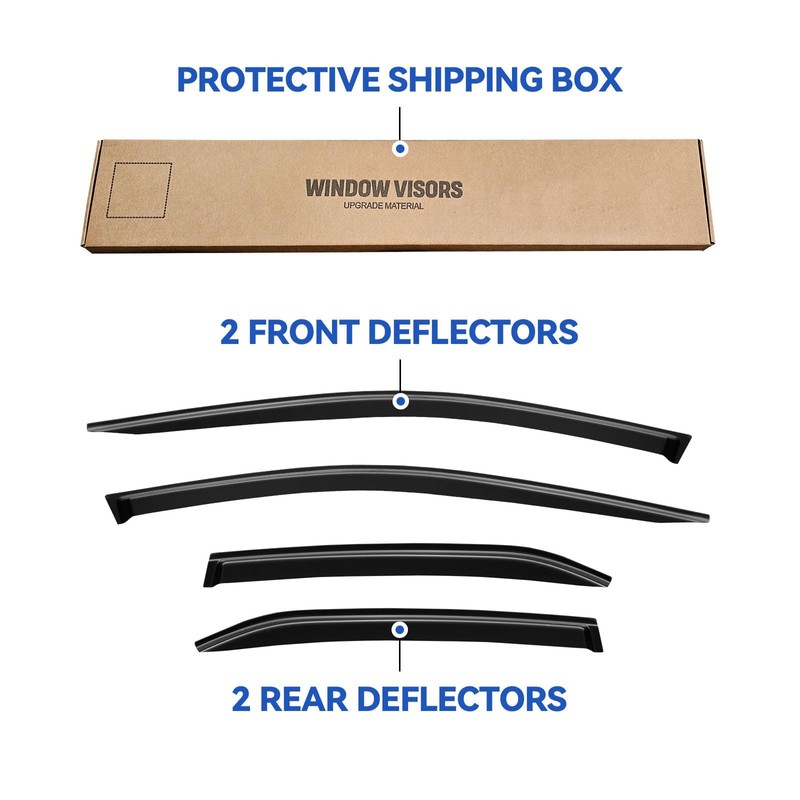 Window Visors Rain Guards for 2018-2024 Toyota Camry, Out-Channel Window