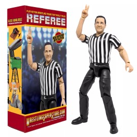 Figures Toy Company Ultimate 3 Counting & Talking Wrestling Referee Figure for WWE & AEW Figures