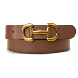 Lucky Brand Women's Leather Bold Fashion Statement Belts, Equestrian-Tan, Medium