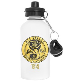 Cobra Kai All Valley Karate Championship Water Bottle White Aluminium Reusable Water Bottle White Reusable