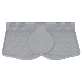 Silicone Utensil Rest Heat Resistant Non Slip Silicone Utensil Holder with Drip Pad for Kitchen Utensil Spoons Tongs Light Gray