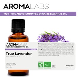 BIO - True Lavender Essential Oil - 30mL - 100% Pure, Natural, Chemotyped and AB Certified - AROMA LABS (French Brand)