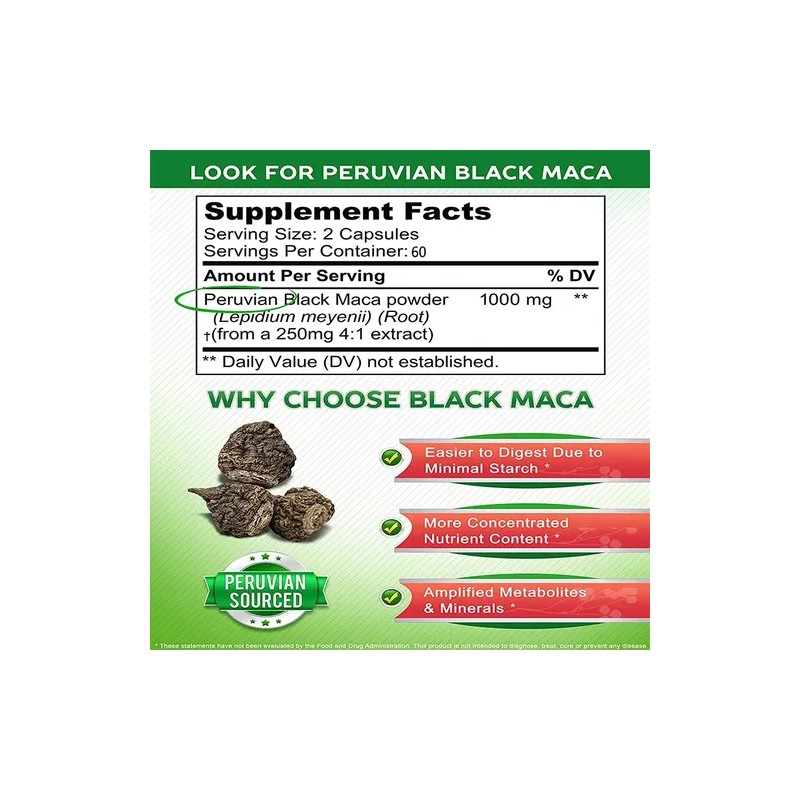 Balincer Maca Negra Peruana Cápsulas