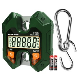 GRAM PRES Digital Hanging Scale 660LB/300KG,Handheld Mini Crane Scale,Deer Hunting Scales,Digital Luggage Scale with Hooks for Farm，Fishing, Fish, Meat，Game,Outdoor.