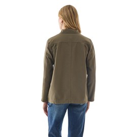 Martha Stewart Women's Long Sleeve Workwear Jacket, Casual Button Up Outerwear, Lightweight Fall Shacket for Women - Kalamata, XXL