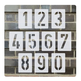 Number Stencil Set 003510, Numbers 0-9/10 cm High, 10 Individual Stencils