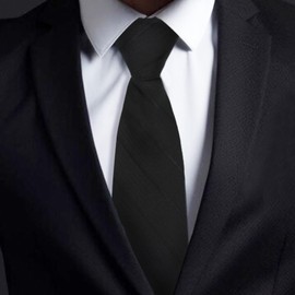 LJBFNN Ties for Men, 3.15'' Men's Pre-tied Ties Adjustable Mens Zipper Neck Tie for Business Wedding Party Shirt Accessories (Black striped)