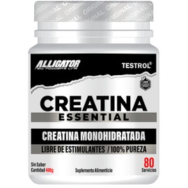 TESTROL. Creatina Essential. Creatina Monohidrato. Rendimiento deportivo de alto nivel, potencia, resistencia y recuperación muscular, con ingredientes esenciales para un éxito sostenible. Polvo 80 Servicios