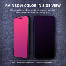 EGKimBa EGKimBa compatible with iphone 16 Pro Max Privacy Screen Protector, 6.9 inch Gradient Colorful Anti-Spy Anti-Blue Light HD Easy Installation Tempered Glass