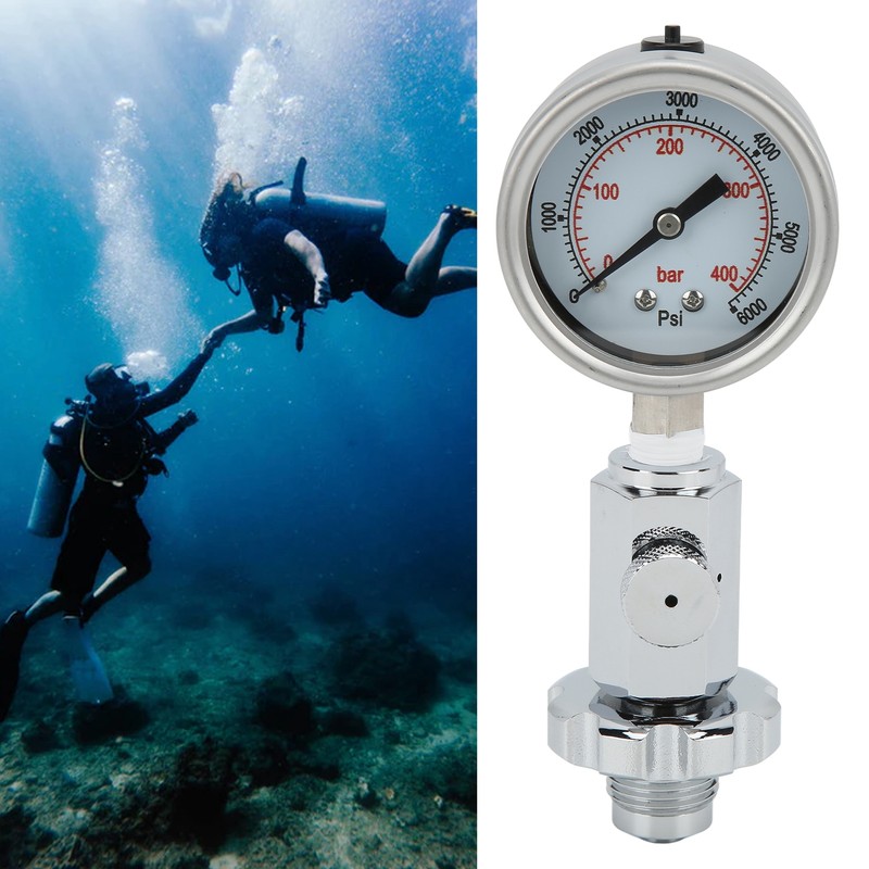 Scuba Diving Air Tank Pressure Testing Checker with 0‑400 Bar