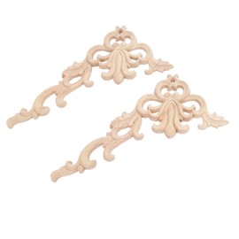 MUXSAM 2pcs 20 * 10cm(Rechts) Europäische Art Holz Skulptur Corner Flourish Application Dekoration für Möbel Wand Tür