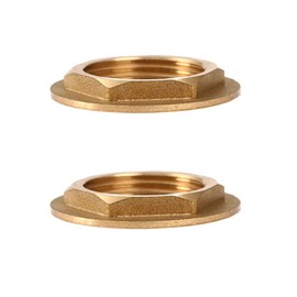 Flange Hex Nuts, Brass Lock Nut with G1 DN25 Female Thread, Plumbing Pipe Fittings Accessories [pack of 2]