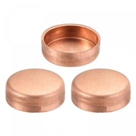 sourcing map Pack of 3 Copper End Cap Plug Connector for Water Pipe Sanitary 19 mm (13/16 Inch)