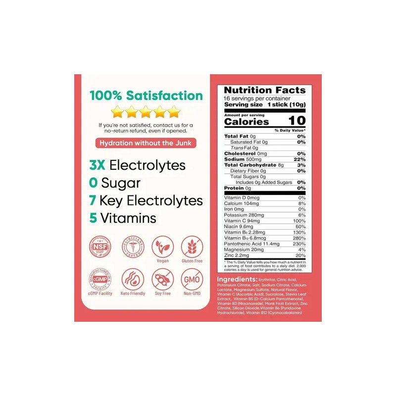 Venture Pal Electrolitos En Polvo Sugar Free 16 Sobres Keto