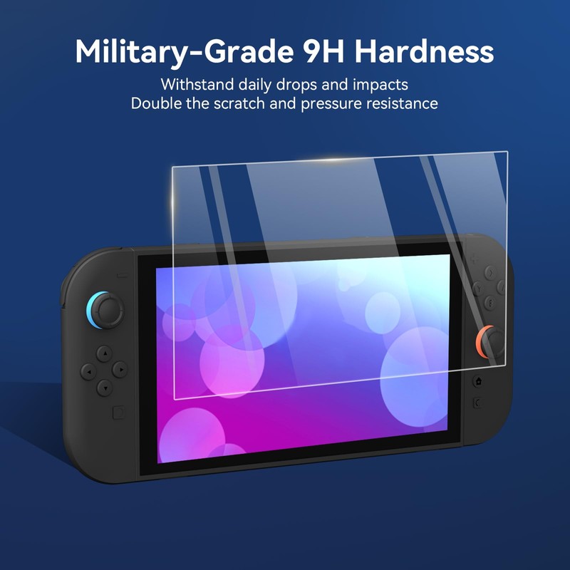 GeekShare Switch 2 Screen Protector,Dust-Free Alignment Frame,9H Tempered Film –