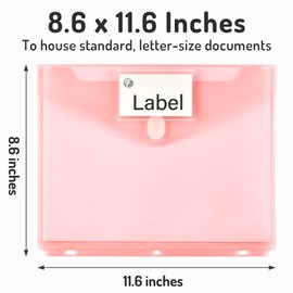 Forvencer Binder Pocket, 10 Pack Super Heavyweight Plastic Folders with Tight Closure, Binder Folders Side Loading, 3 Ring Binder Pocket, Binder Dividers with Pockets, Letter Size, Pastels Series