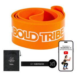 BOLD TRIBE Liga de Resistencia Naranja #6 - Banda Elástica de 79- 104 kg - Bandas de Resistencia Para Ejercicio - Cross Training, Calistenia y Entrenamiento Funcional - Gym en Casa