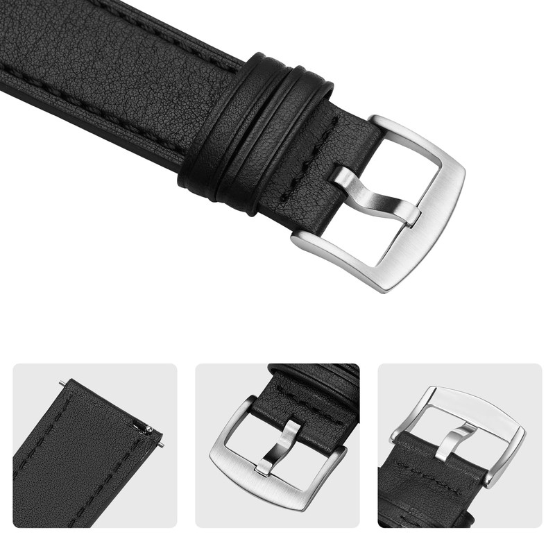 Afany Leather Watch Band 18mm, Quick Release Replacement Watch Strap,
