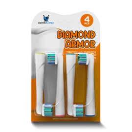 DentiArmor Diamond Armor Toothbrush Heads – 4-Pcs Pack Electric Toothbrush Heads Compatible with Oral-B, Braun – Efficient Tooth-by-Tooth Cleaning Head for Surface Stains and Plaque