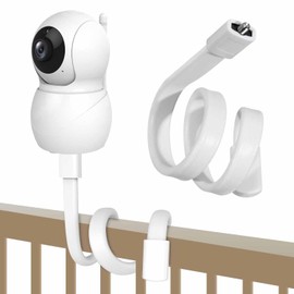 Norhogo Baby Monitor Holder, Baby Camera Holder, Baby Monitor Holder, Camera Holder, Flexible Baby Monitor Holder for Cot, Cot, Railing, Video, 1/4 Screw Connection, White