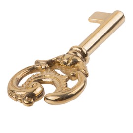UNIQANTIQ HARDWARE SUPPLY Solid Brass Hollow Barrel Skeleton Key for Cabinet Doors, Dresser Drawers, Grandfather Clocks - Antique, Vintage, Old Furniture | UA-54SK