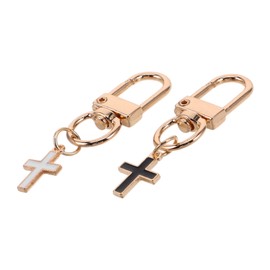 BESPORTBLE 2pcs Vintage Cross Keychain Pendant Stylish Hanging Ornaments for Car Keys Backpacks Purses Distinctive Cross Design Wear Resistant Meaningful Accessory