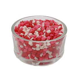 Valentine Heart Mix Mini Confetti Quins Sprinkles, OliveNation Valentine Hearts Candy Quins Edible Decoration - 1 lb