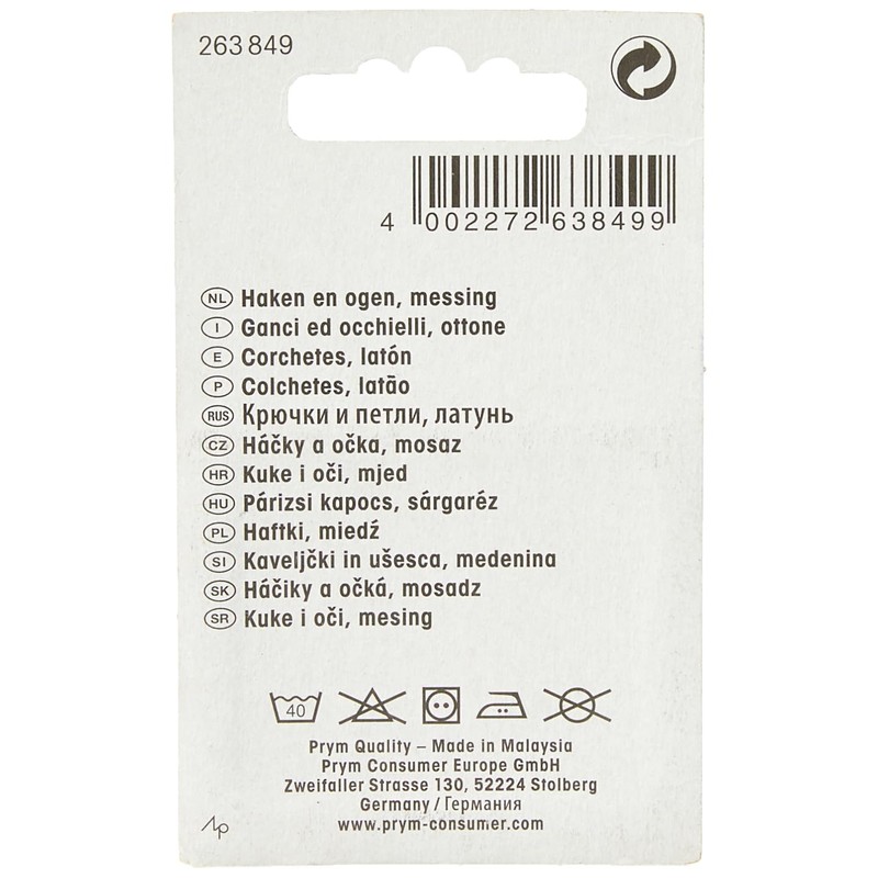 Prym Hooks and Eyes Brass 1 Black