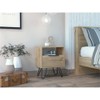 FM FURNITURE Vienna Contemporary Bedroom Nightstand with Cabinet and Hairpin