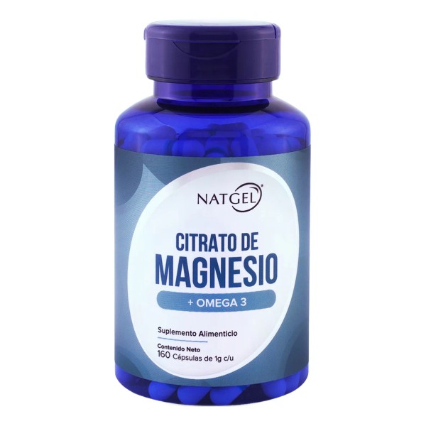 Citrato De Magnesio + Omega3 | 160 Capsulas De 1g