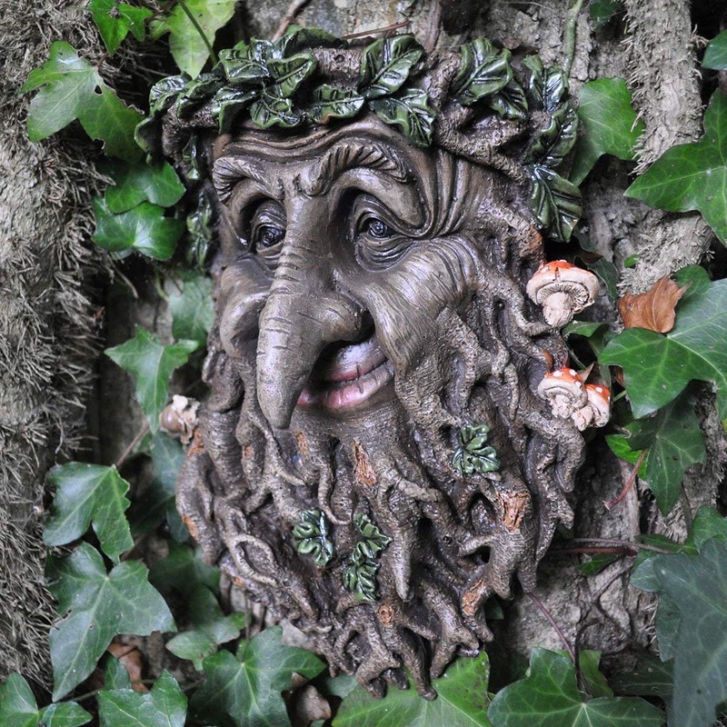 Fiesta Studios Treant Face Wall Plaque Large Garden, Greenman Decorative