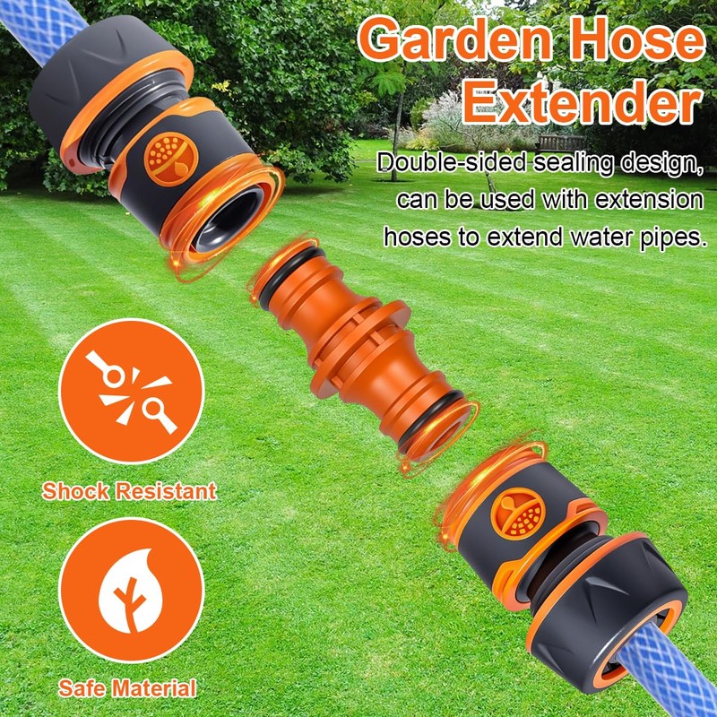 Double Plug Hose Connector, Hose Coupling 1/2 Inch, Extender Coupling