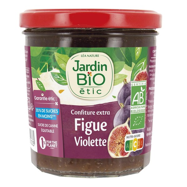 Jardin BiO étic - Extra Fig Jam - Violet - Organic - Sweet - Certified AB - 320g Jar