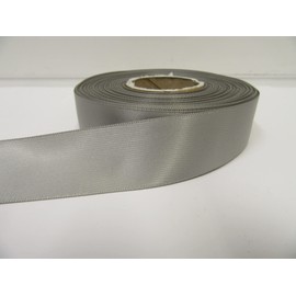 2 metres of 25mm Satin Ribbon Smoky Dark Grey Dark Silver Double Sided 25 mm 2.5cm