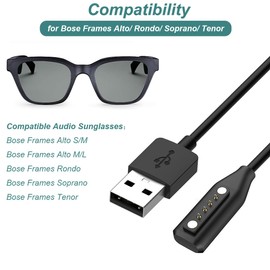 Kissmart Charger for Bose Frames Alto/Rondo/Soprano/Tenor, Replacement Magnetic USB Charging Cable for Bose Frames Audio Sunglasses (2)