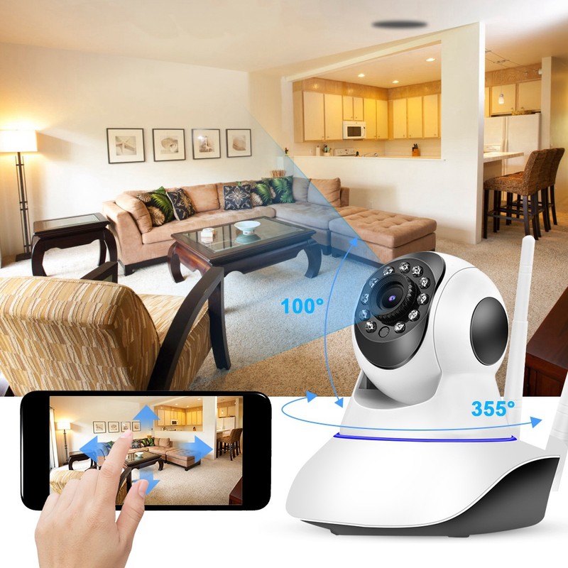 1MP 720P WIFI PTZ Camera HD Dual Antenna Baby Monitor