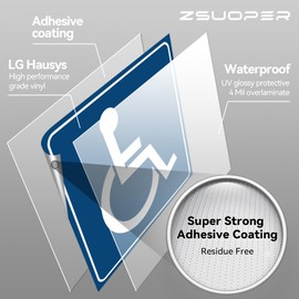 Handicap Signs Stickers Decal Symbol - 6 pack, 6x6 inch - ADA Compliant - Disable Wheelchair Sign, Disability Sticker, Premium Self-Adhesive Vinyl, Laminated, Indoor & Outdoor-UV Protected & Weatherproof