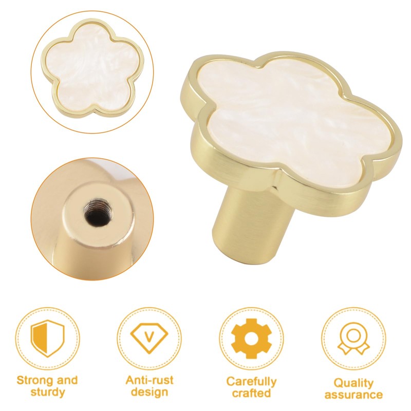 MOROBOR Decorative Flower Kitchen Cabinet Knobs, 6 Pack Creative Dresser