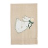 Mud Pie White Christmas Painted Towel, Angel, 21" x 14"